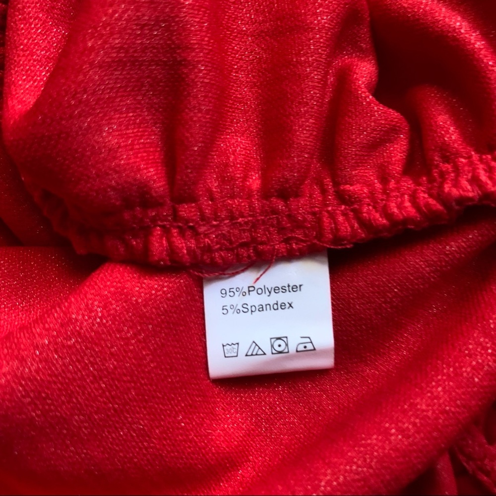 LEASROSE Red Short Sleeve Pleated Above Knee All Season Women’s Dress  XL - Picture 8 of 9